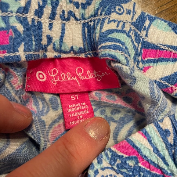 Lilly Pulitzer Blue and Pink High Waist Shorts - Picture 3 of 3
